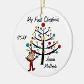 女の子の初めてのクリスマスによってカスタマイズオーナメント セラミックオーナメント (左)