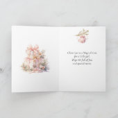 女の子の初めてのクリスマス ピンクの雪だるま シーズンカード (内部)