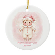 女の子の初めてのクリスマス ピンクサンタの写真