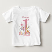 女の子の初めてのクリスマス ベビーTシャツ (正面)