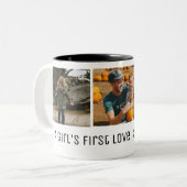 女の子の初めての愛のお父さんの日写真 ツートーンマグカップ (正面左)