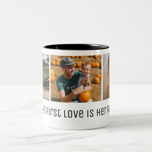 女の子の初めての愛のお父さんの日写真 ツートーンマグカップ (中央)