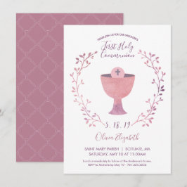 女の子の初めての聖体拝領招待状カード 招待状