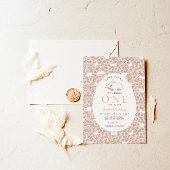 女の子の初めての誕生日のイースターバニー 招待状