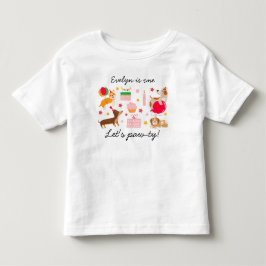 女の子の初めての誕生日パーティー かわいいパーティー犬 トドラーTシャツ
