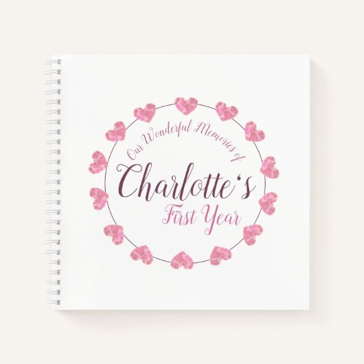 女の子の初年の母とパパ空白の誌 ノートブック (正面)