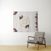 女の子の初聖体拝領の背景　ゴールド　バーガンディ　大理石 タペストリー (インサイチュ(横))