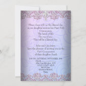 女の子の初聖体拝領　かわいいピンクの写真 招待状 (裏面)