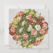 女の子の初聖体拝領 カーネーション ゴールドクロス 花 招待状 (裏面)