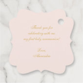 女の子の初聖体 ピンク 偽金 ヴィンテージ クレスト フェイバータグ (裏面)