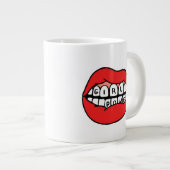 女の子の力の唇 ジャンボコーヒーマグカップ (正面右)