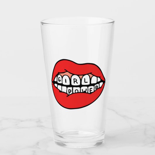 女の子の力の唇 タンブラーグラス (正面)