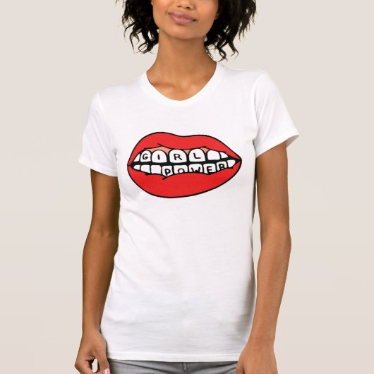女の子の力の唇 Tシャツ (正面)