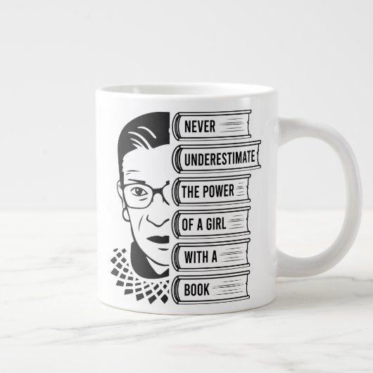 女の子の力を決して過小評価しない ジャンボコーヒーマグカップ (右)