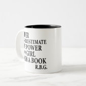 女の子の力を決して過小評価しない ツートーンマグカップ (正面左)