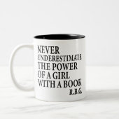 女の子の力を決して過小評価しない ツートーンマグカップ (左)