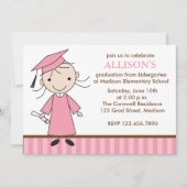 女の子の卒業のパーティの招待状 招待状 (正面)