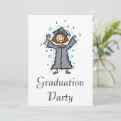 女の子の卒業生のお祝い 招待状 (スタンド正面)