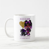 女の子の友人ギフト黒ユニコーンベスタコーンマジカル コーヒーマグカップ (左)