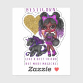 女の子の友人ギフト黒ユニコーンベスタコーンマジカル シール (シート)