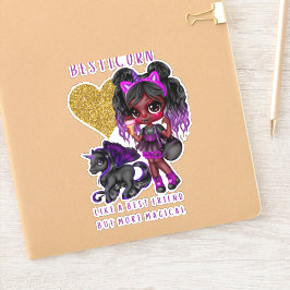 女の子の友人ギフト黒ユニコーンベスタコーンマジカル シール