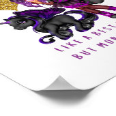 女の子の友人ギフト黒ユニコーンベスタコーンマジカル ポスター (角)