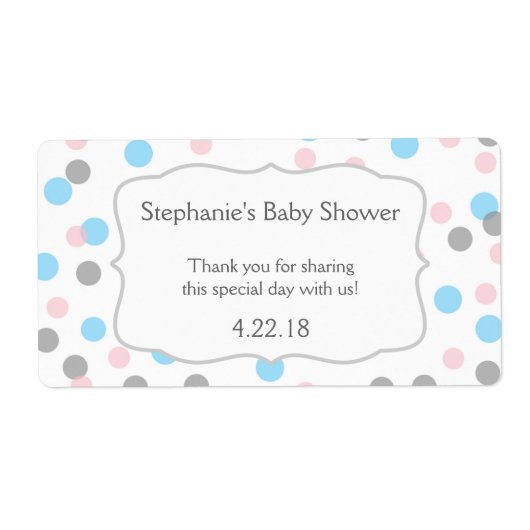 女の子の双子/ジェンダーは水のボトルの好意を明らかにする ラベル (正面)