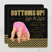 女の子の口と表示 招待状 (正面/裏面)