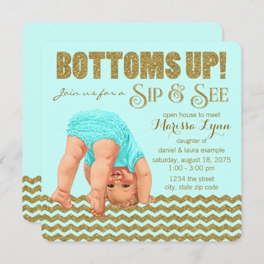 女の子の口と表示 招待状 (正面/裏面)