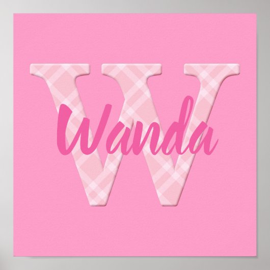女の子の名カスタム前の文字W ポスター (正面)