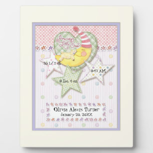 女の子の名前と誕生日を飾る壁アート フォトプラーク