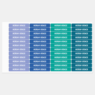女の子の名前のラベル防水、マーメイド海色 ラベル