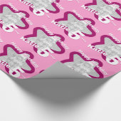 女の子の名前の年齢あなたの写真の星型を追加 ラッピングペーパー (角)