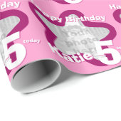 女の子の名前の年齢あなたの写真の星型を追加 ラッピングペーパー (ロールコーナー)