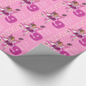女の子の名前の年齢バレリーナ誕生日ラップパターン(の模様が)あるラップ ラッピングペーパー (角)