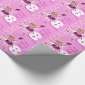 女の子の名前の年齢バレリーナ誕生日ラップパターン(の模様が)あるラップ ラッピングペーパー (角)