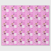 女の子の名前の年齢バレリーナ誕生日ラップパターン(の模様が)あるラップ ラッピングペーパー (フラット)