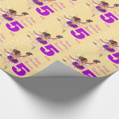女の子の名前の年齢バレリーナ誕生日ラップパターン(の模様が)あるラップ ラッピングペーパー (角)