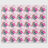 女の子の名前の年齢5ソフトおもちゃのバースデーラップパターン(の模様が)あるラップ ラッピングペーパー (フラット)