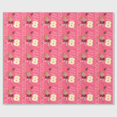 女の子の名前の年齢8 ballerinaの誕生日ラップパターン(の模様が)あるラップ ラッピングペーパー (フラット)