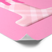 女の子の名前オーダーメイドのチェック柄イニシャルH ポスター (角)