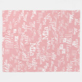 女の子の名前パターンオンダスティーバラ フリースブランケット (正面(横))