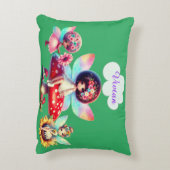 女の子の名前パーソナライズされた妖精 アクセントクッション (裏面(縦))