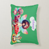 女の子の名前パーソナライズされた妖精 アクセントクッション (正面(垂直))