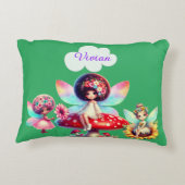 女の子の名前パーソナライズされた妖精 アクセントクッション (裏面)