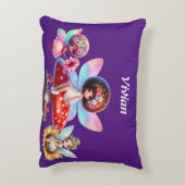 女の子の名前パーソナライズされた妖精 アクセントクッション (裏面(縦))