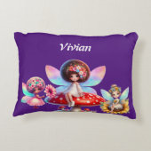 女の子の名前パーソナライズされた妖精 アクセントクッション (裏面)