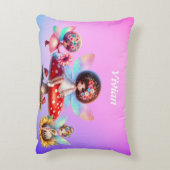 女の子の名前パーソナライズされた妖精 アクセントクッション (裏面(縦))