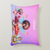 女の子の名前パーソナライズされた妖精 アクセントクッション (正面(垂直))