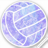 女の子の名前ボホフローラ紫バレーボール シール (正面)